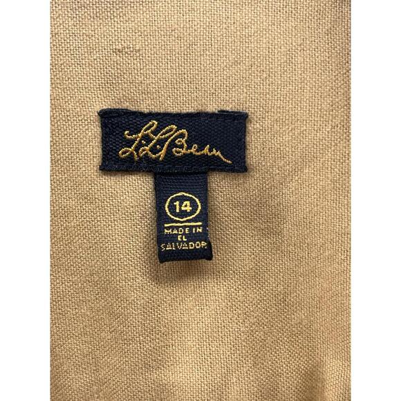 LL BEAN Shirt Women's Size 14 Button Down Long Sleeve Cotton Yellow - Picture 3 of 9